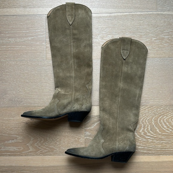 Isabel Marant Denvee 50mm knee-length suede boots size 38 Taupe - Picture 1 of 10